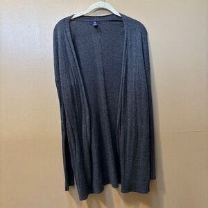 Gap Long Sleeve Open Front Knee Length Gray Cardigan Size XS